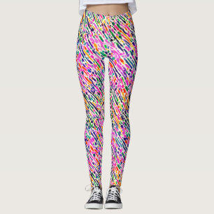 Legging Arte Abstrata da Moda Colorida Pintura aquarela