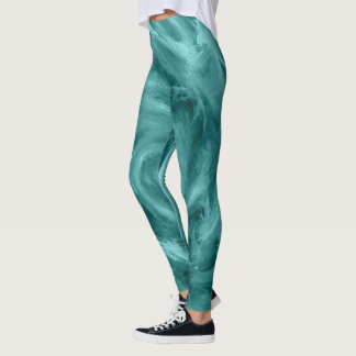 Legging Arte abstrata de pintura giratória de água azul