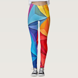 Legging Arte Abstrata de Prisma Geométrico Ousado