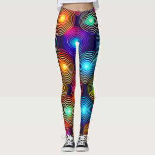 Legging Arte Abstrata Espiral Multicor Vibrante