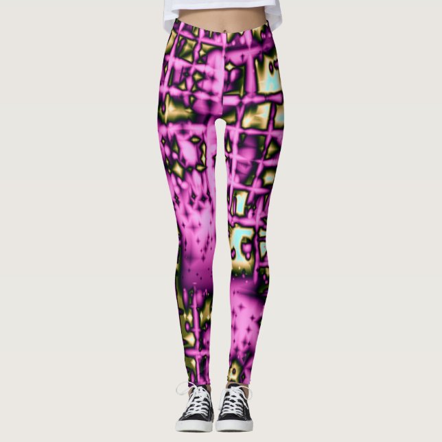 Legging Arte abstrata rosa (Frente)