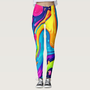 Legging Arte Abstrata Vibrante Neon Splash