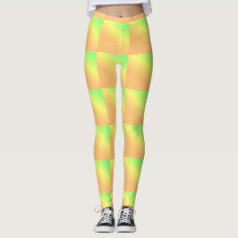 Legging Arte africana padrão, laranja verde-amarelo