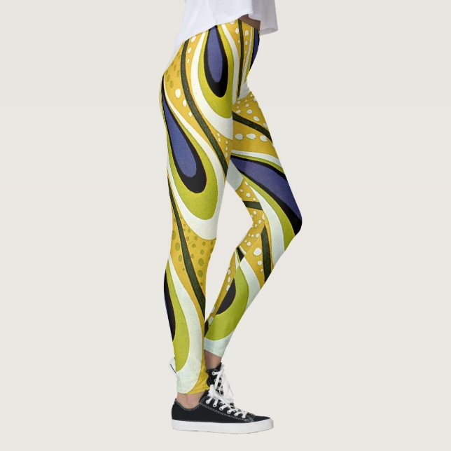 Legging Arte Antiga Modernista, Pena de Pavão da Macmillan (Direita)