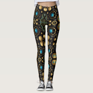 Legging Arte asteca vibrante, refletindo a cultura