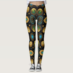 Legging Arte asteca vibrante, refletindo a cultura