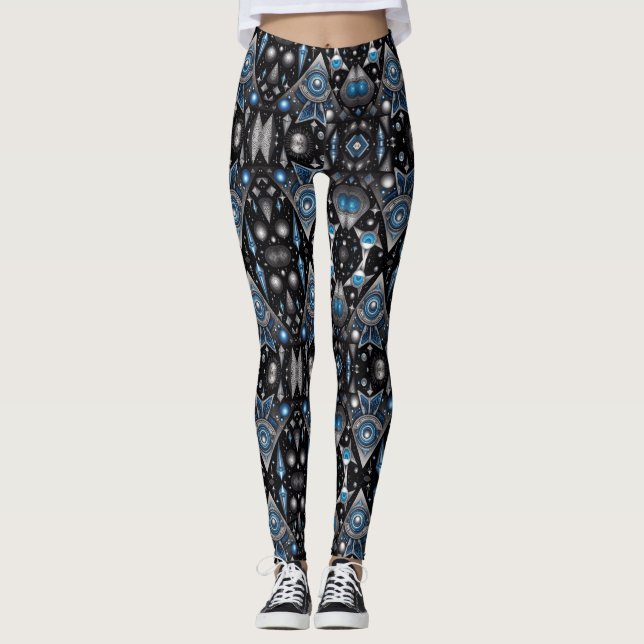 Legging Arte asteca vibrante, refletindo a cultura (Frente)