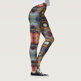 Legging Arte asteca vibrante, refletindo a cultura