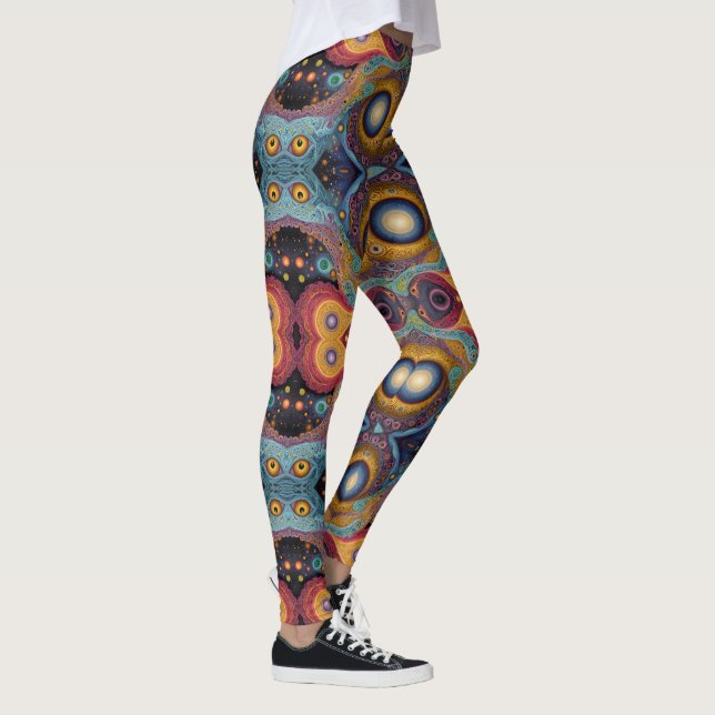Legging Arte asteca vibrante, refletindo a cultura (Direita)