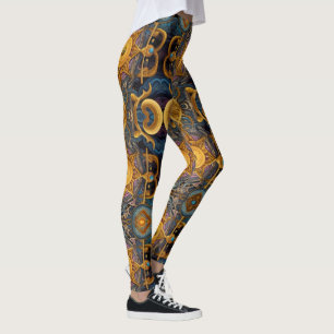 Legging Arte asteca vibrante, refletindo a cultura
