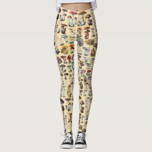 Legging Arte Botânica Aconchegante de Cogumelos Franceses 