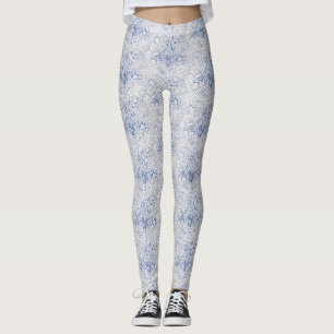 Legging Arte branca do efeito do laço azul ou sua própri