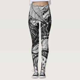 Legging Arte Camadas Preto e Branco Almost Everywhere 5