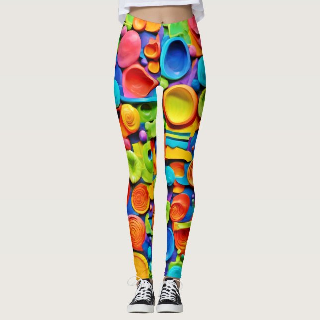 Legging Arte cerâmica colorida (Frente)