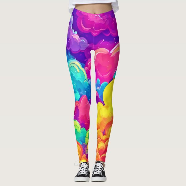 Legging Arte Colorida na Paisagem (Frente)