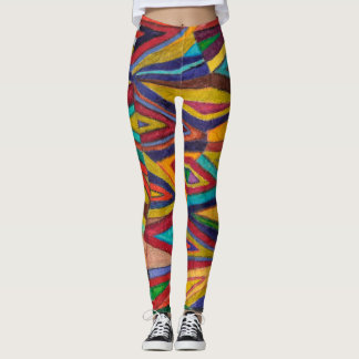 Legging arte colorida, original selvagem, design