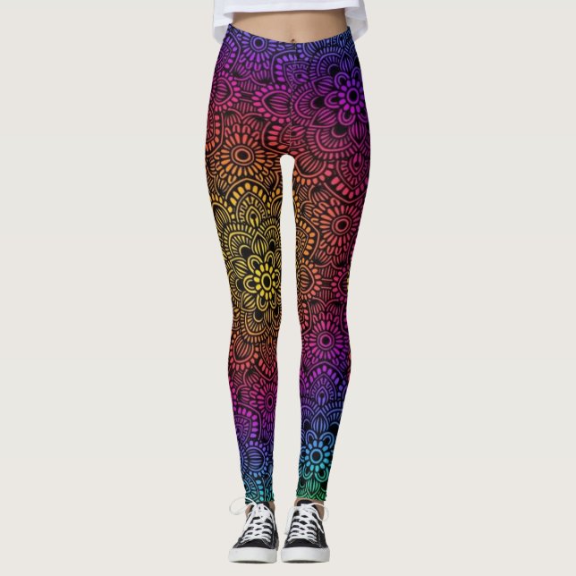 Legging Arte Colorida Vibrante (Frente)