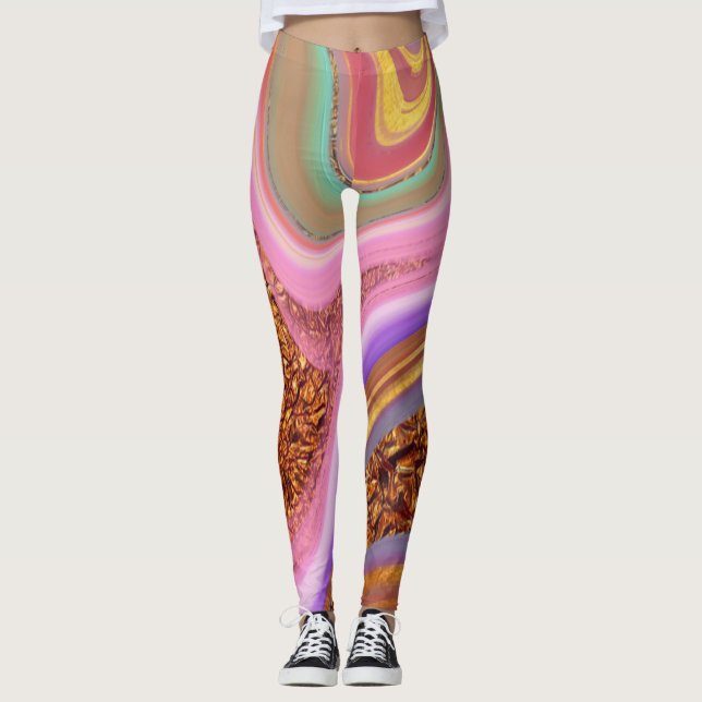 Legging arte colorida vibratória (Frente)