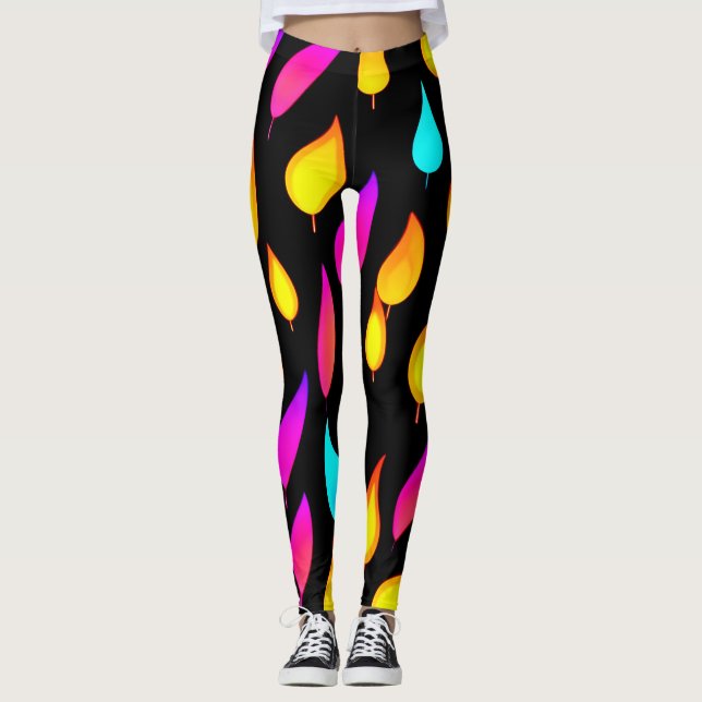 Legging Arte com chamas de Abstrato (Frente)