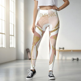 Legging Arte da Silhueta Dourada da Mulher Abstrata Empode