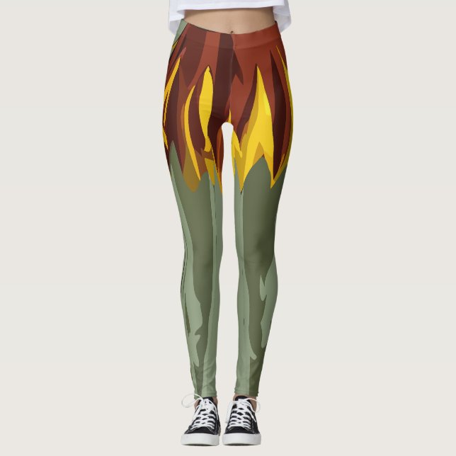 Legging Arte de Animação Espiritual Gótico Assustador (Frente)