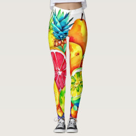 Legging Arte de Cartografia de Frutas Tropicais