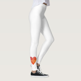Legging Arte de Coração Abstrato com Confetes