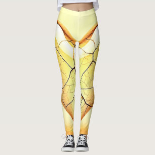 Legging Arte de Coração Rachado Dourado