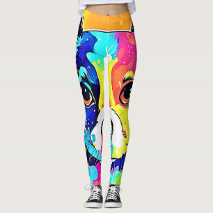 Legging Arte de Design com Vibrações de Cachorrinho Vívida