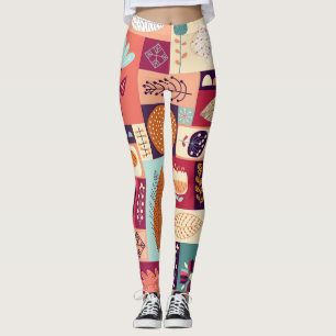 Legging Arte de fundo da Vintage decorativa automática