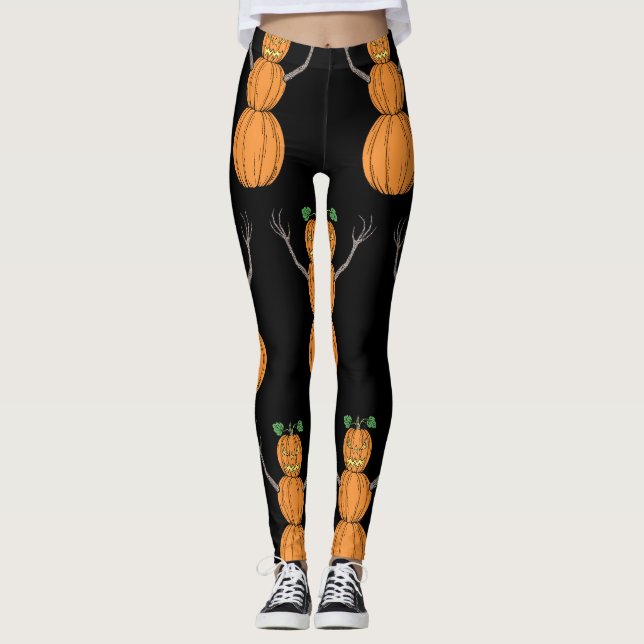 Legging Arte de Halloween do Homem Abóbora (Frente)