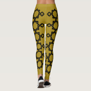 Legging arte de linha geométrica abstrato