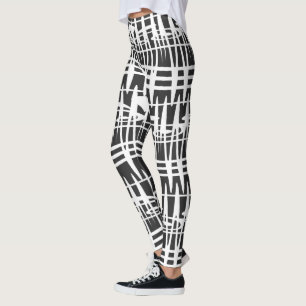 Legging arte de linha geométrica abstrato