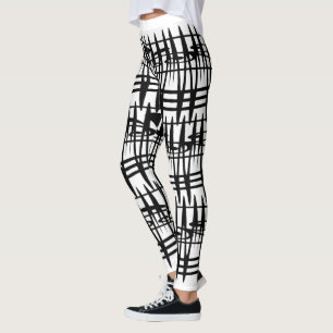 Legging arte de linha geométrica abstrato