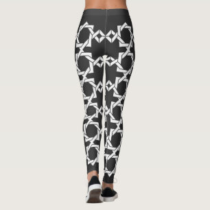Legging arte de linha geométrica abstrato