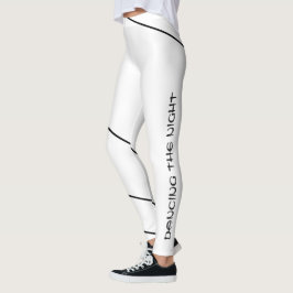 Legging Arte de Linha Minimal Preta Refinada Dançando 