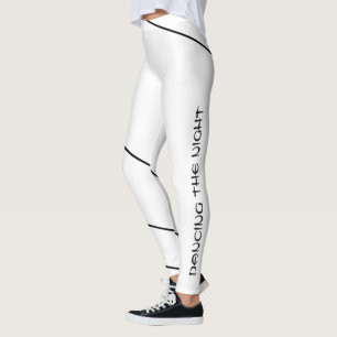 Legging Arte de Linha Minimal Preta Refinada Dançando