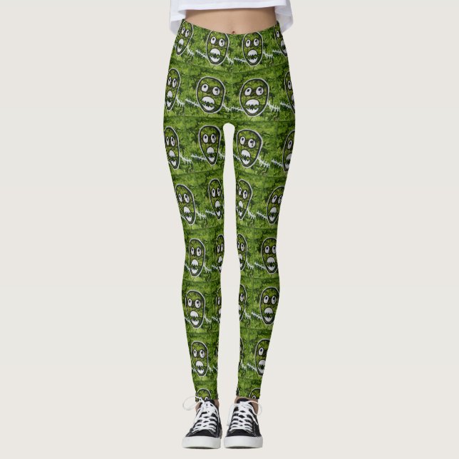 Legging Arte de Monstro Esquisito Caveira do Pete Capricho (Frente)