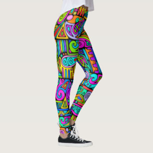 Legging Arte de Padrão Pintada à Mão e Digitalmente 5