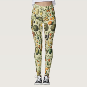 Legging Arte de Poster de Frutas Botânicas Francesas Vinta