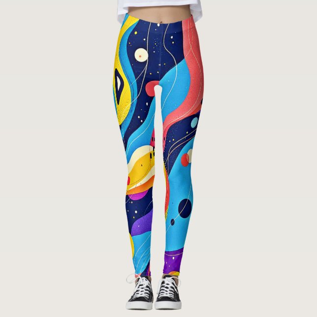 Legging Arte de ritmo cósmico (Frente)