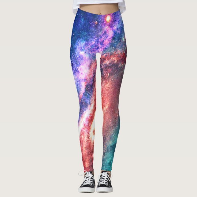 Legging Arte de Sonho de Galáxia Cósmica (Frente)
