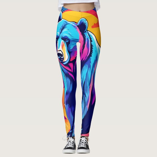 Legging Arte de Urso Vibrante (Frente)