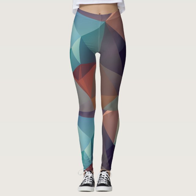 Legging arte digital abstrato fractal (Frente)