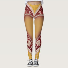 Legging Arte do Coração Vermelho Lingerie Lace AI