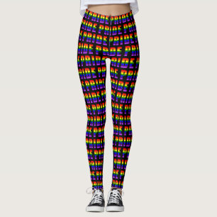 Legging Arte do Orgulho Arco-Íris a Preto Personalizado