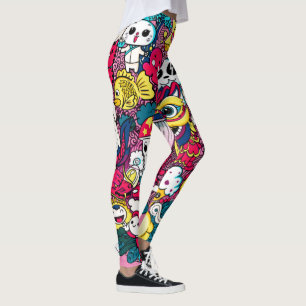 Legging Arte Doodle Japonesa