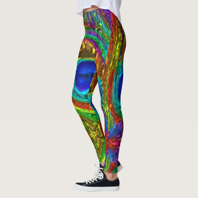 Legging Arte em Vidro de Penas de Pavão 1 (Esquerda)