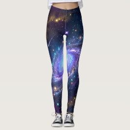 Legging Arte Espacial de Galáxia Espiral Mística
