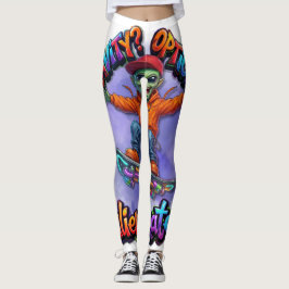Legging Arte Espacial de Hoverboard de Alien Skater com Gr